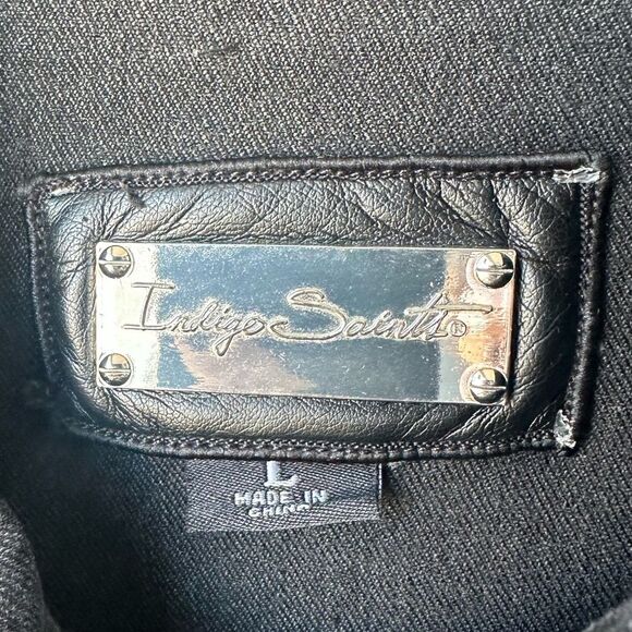 Indigo Saints Black Denim Jacket Size L - Picture 3 of 5
